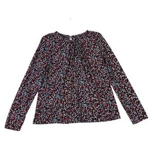 Liz Claiborne Floral Blouse - Red and Blue